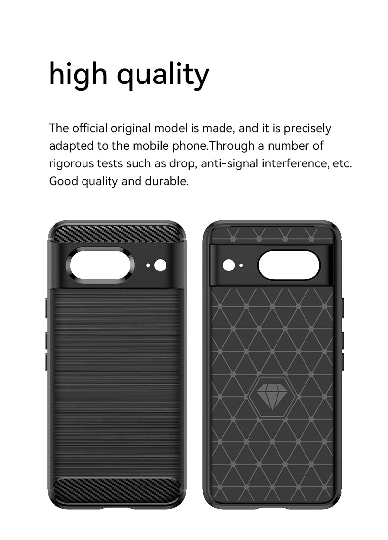 Schutzhülle für Google Pixel 8 Silikon Case Carbon Look schwarz Cover Bumper