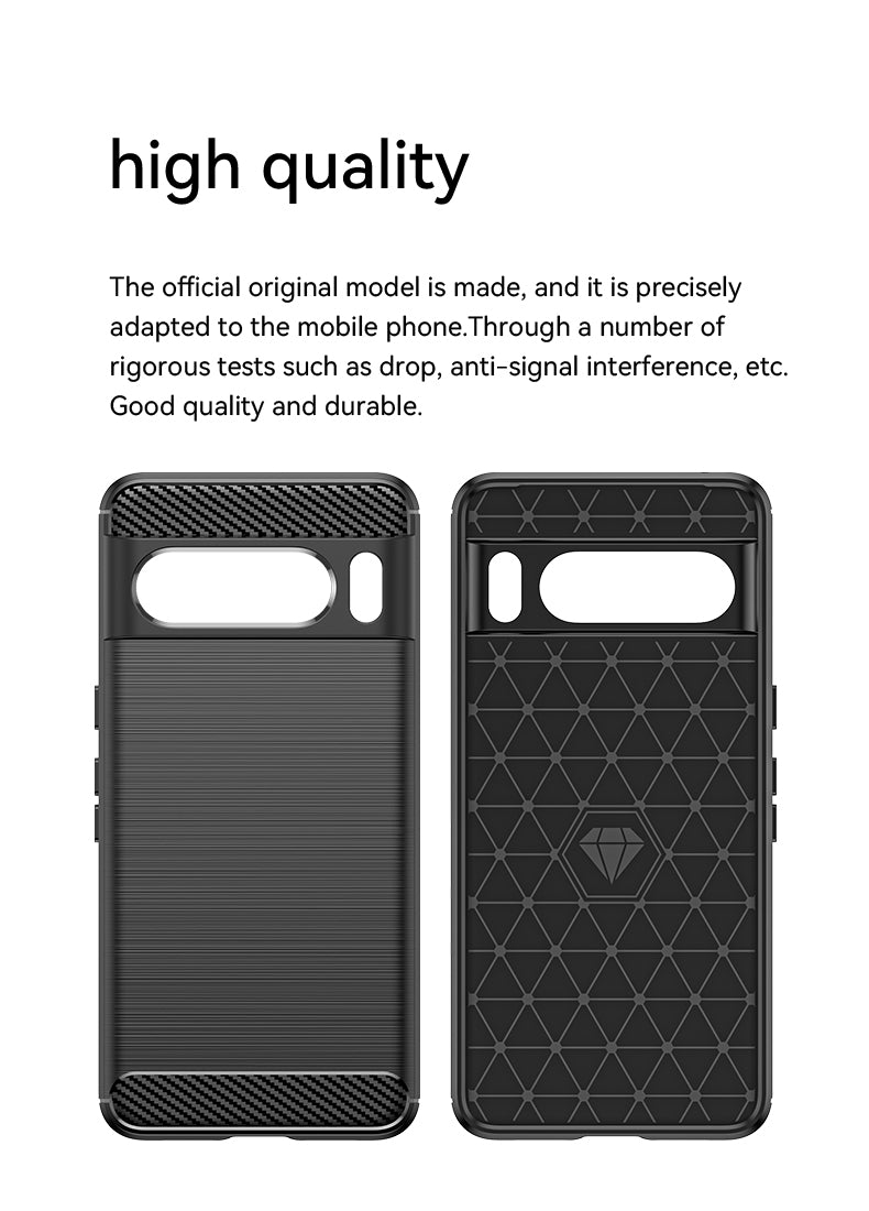 Schutzhülle für Google Pixel 8 Pro Silikon Case Carbon Look schwarz Cover Bumper