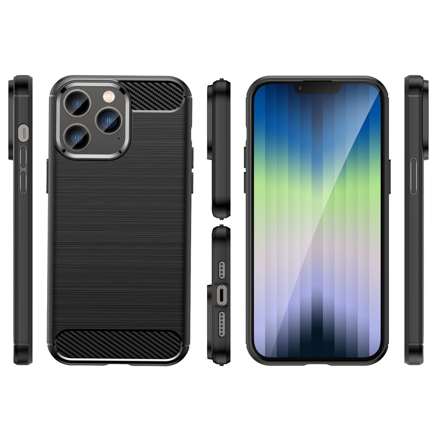 Schutzhülle für Apple iPhone 14 / Plus / Pro / Pro MAX Case Carbon Look Cover