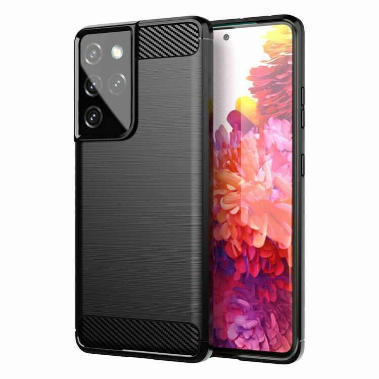 Schutzhülle für Samsung Galaxy S21 + S21 Ultra Case Carbon Look schwarz Cover