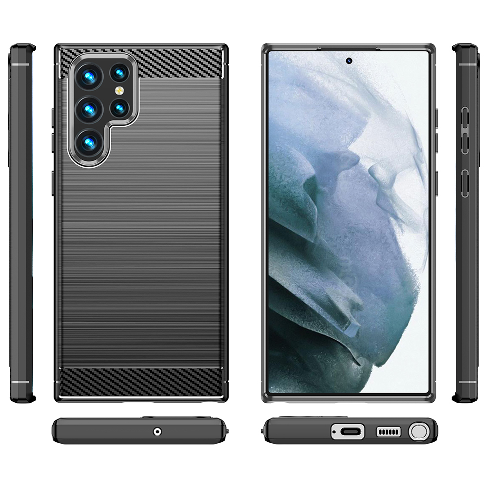 Schutzhülle für Samsung Galaxy S22, S22 Ultra, S22+ Plus Case Carbon Look Cover