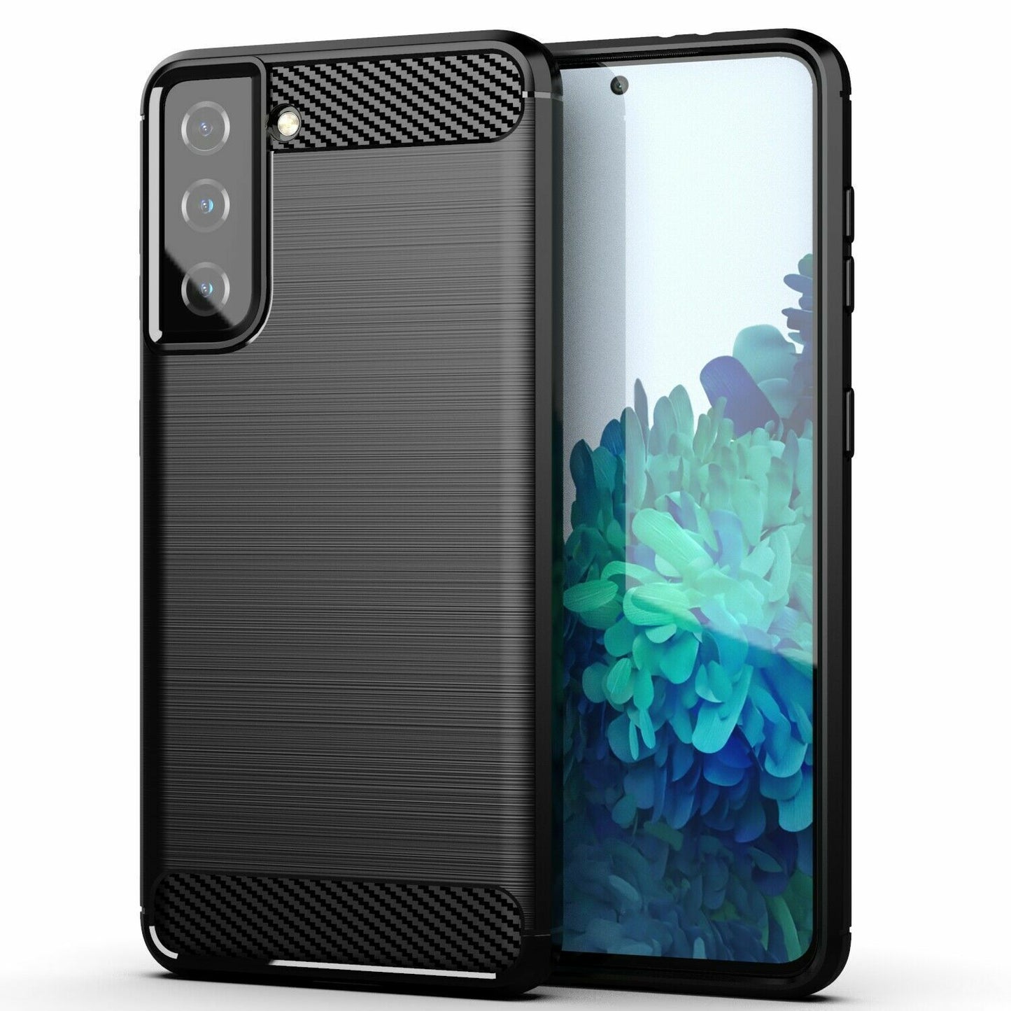Schutzhülle für Samsung Galaxy S21 + S21 Ultra Case Carbon Look schwarz Cover