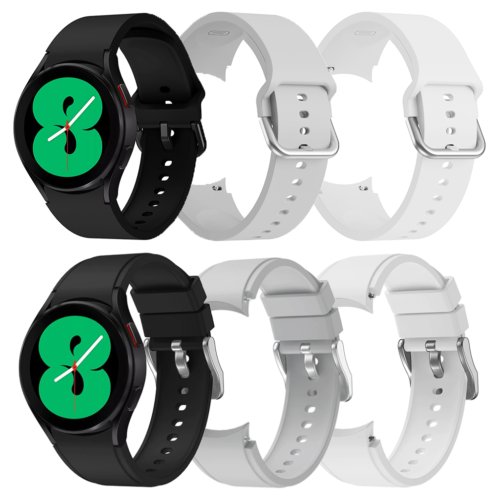 Silikon Armband passend für Samsung Galaxy Watch 4 (40mm & 44mm), Watch 4 Classic (42mm & 46mm), Watch 5 (40mm & 44mm), Watch 5 Pro, Watch 6