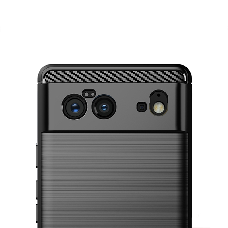 Google Pixel 6 Schutzhülle Silikon Case Carbon Look schwarz Slim Cover Bumper