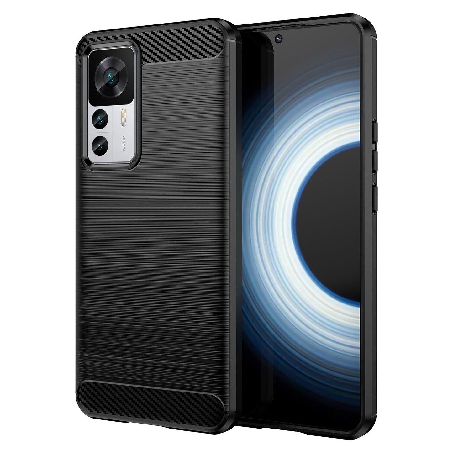 Schutzhülle für Xiaomi 12T + Pro Silikon Case Carbon Look schwarz Bumper Cover