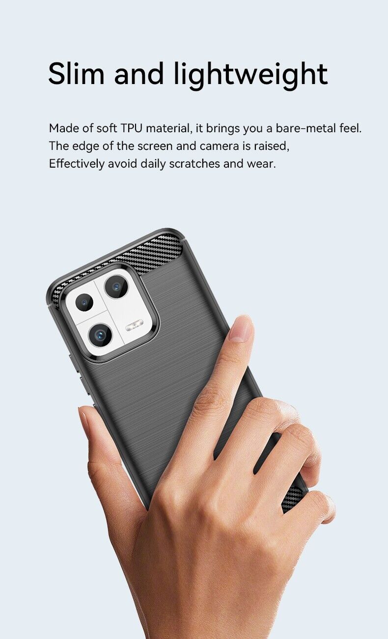 Schutzhülle für Xiaomi 13 Silikon Case Carbon Look schwarz Slim Cover Bumper