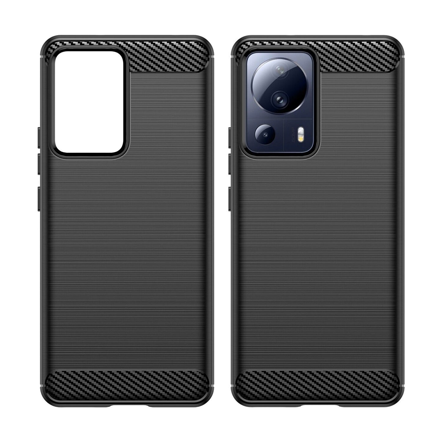 Schutzhülle für Xiaomi 13 Lite 5G Silikon Case Carbon Look schwarz Cover Bumper