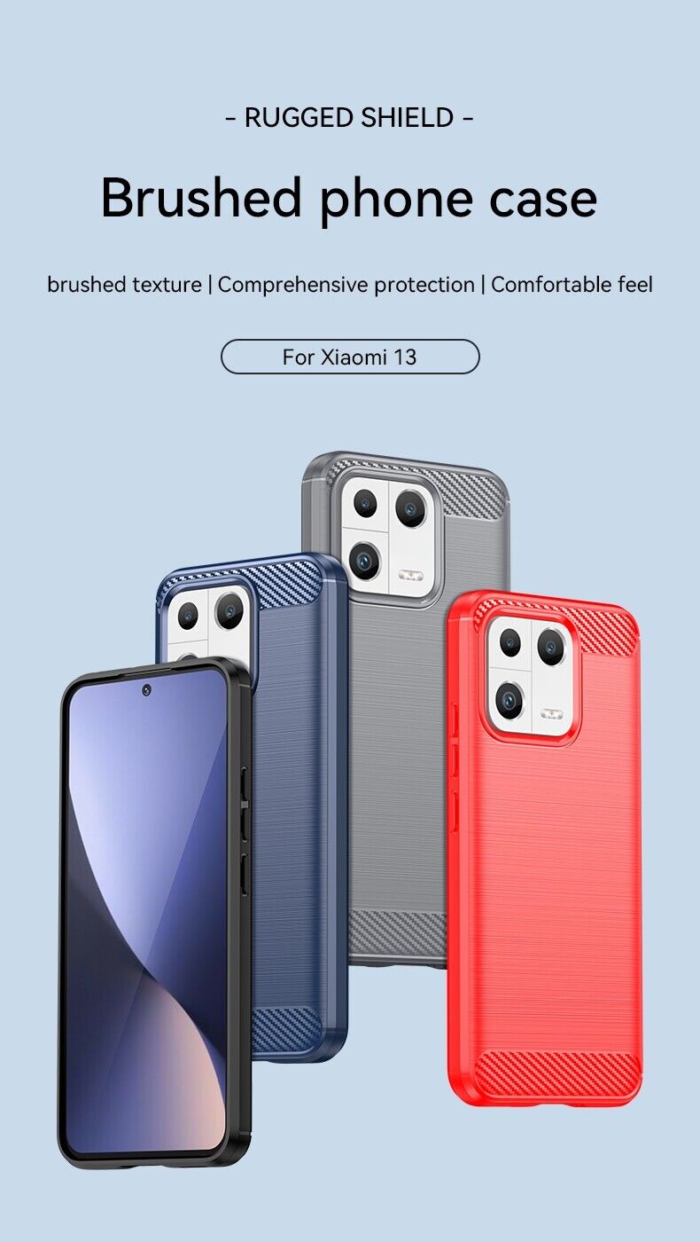 Schutzhülle für Xiaomi 13 Silikon Case Carbon Look schwarz Slim Cover Bumper