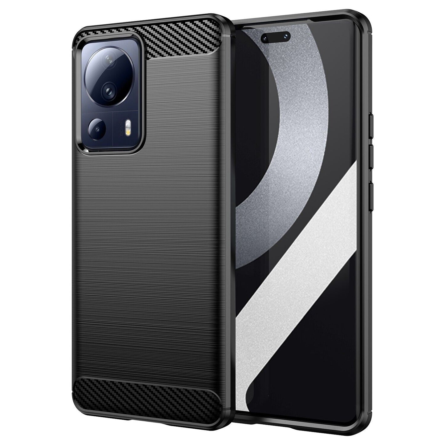 Schutzhülle für Xiaomi 13 Lite 5G Silikon Case Carbon Look schwarz Cover Bumper