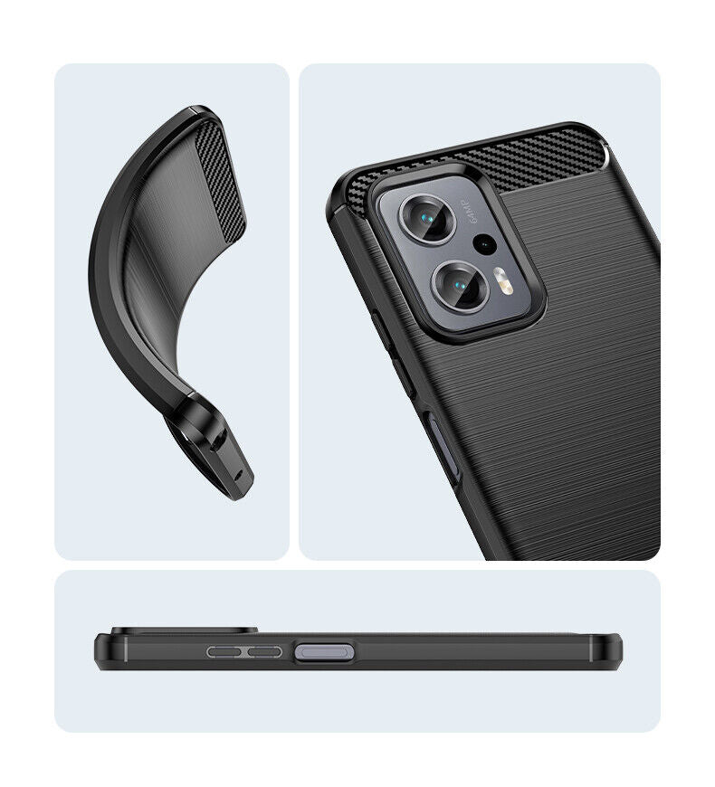 Schutzhülle für Xiaomi Poco X4 GT Case Carbon Look schwarz Bumper Cover
