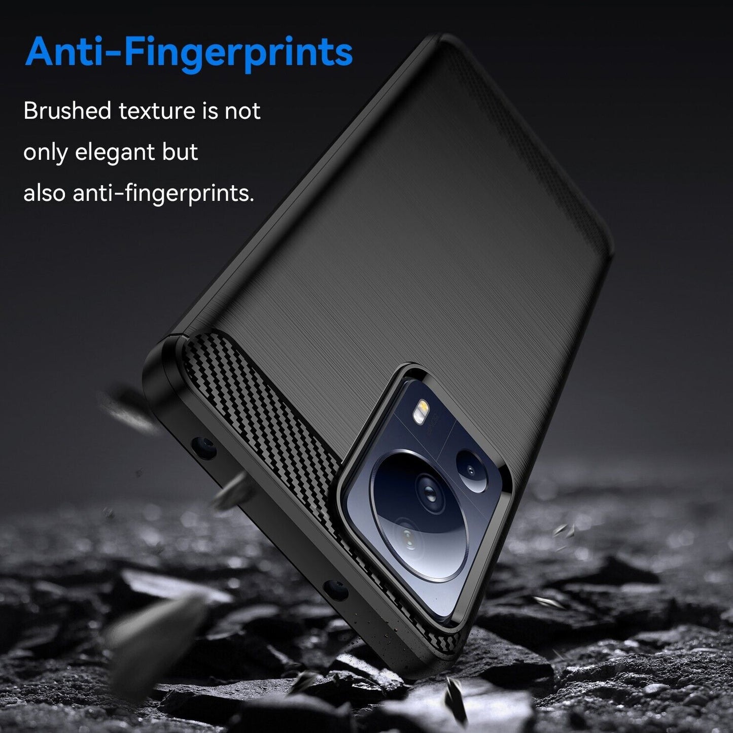 Schutzhülle für Xiaomi 13 Lite 5G Silikon Case Carbon Look schwarz Cover Bumper