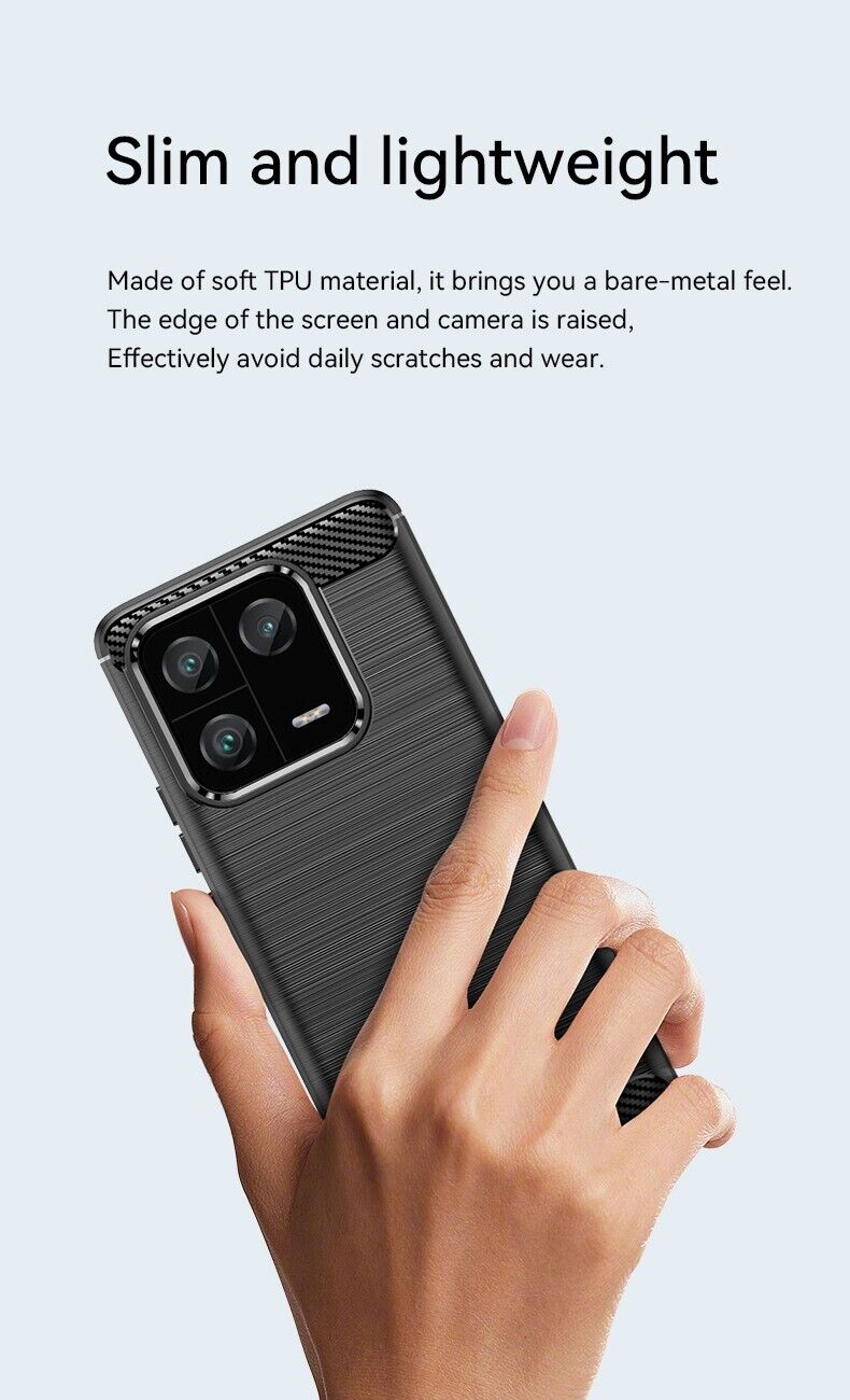 Schutzhülle für Xiaomi 13 Pro Silikon Case Carbon Look schwarz Slim Cover Bumper