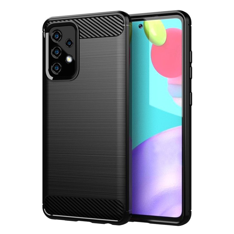Schutzhülle für Samsung Galaxy A52 5G Case Carbon Look schwarz Bumper Cover
