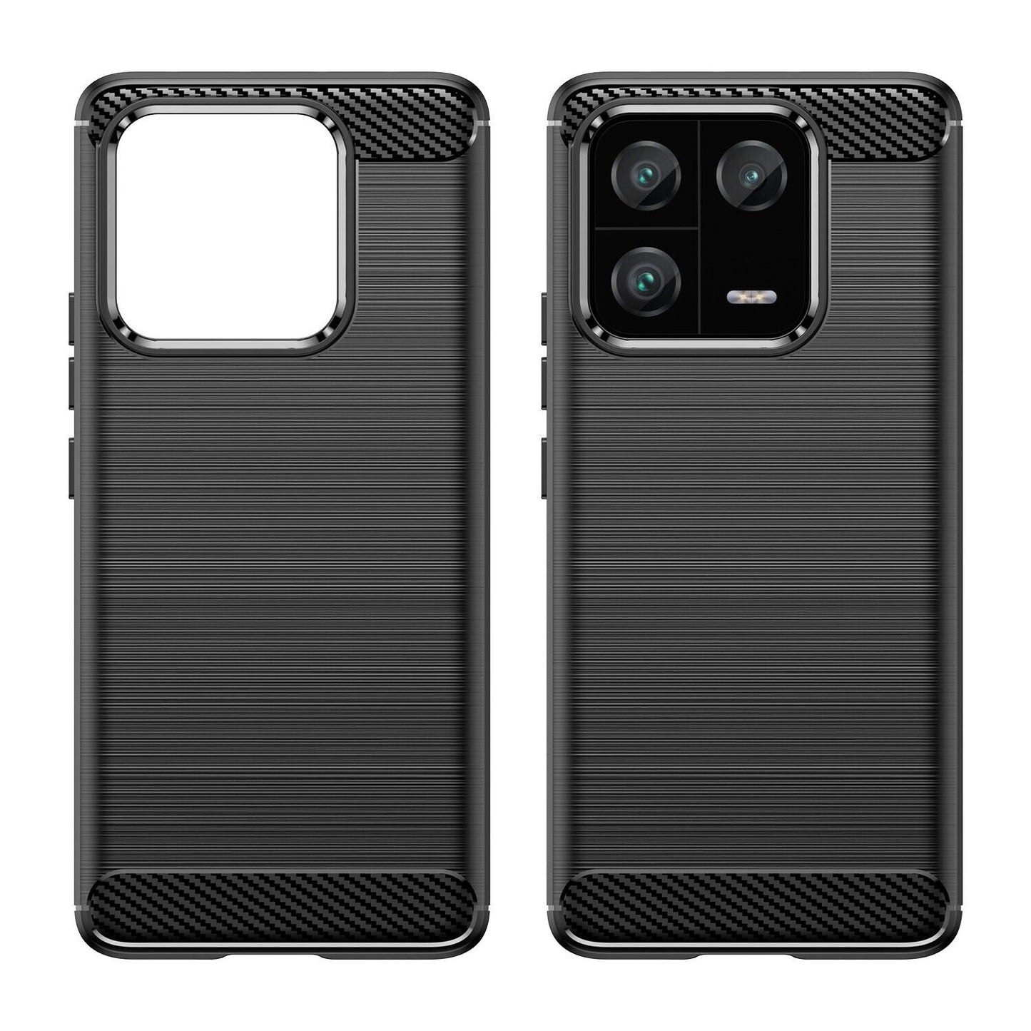 Schutzhülle für Xiaomi 13 Pro Silikon Case Carbon Look schwarz Slim Cover Bumper
