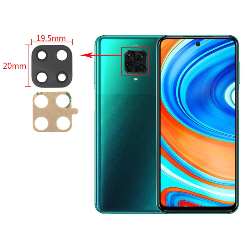 Kamera Glas für Xiaomi Redmi Note 9 Pro Kameralinse Scheibe Camera Glass Lens