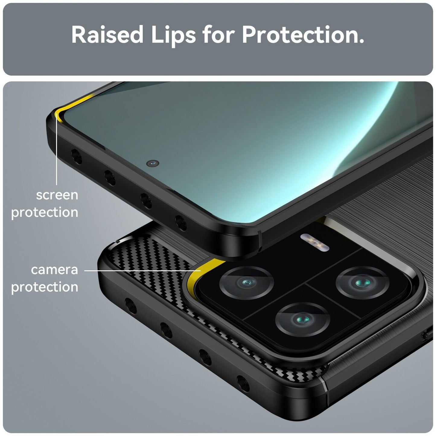 Schutzhülle für Xiaomi 13 Pro Silikon Case Carbon Look schwarz Slim Cover Bumper