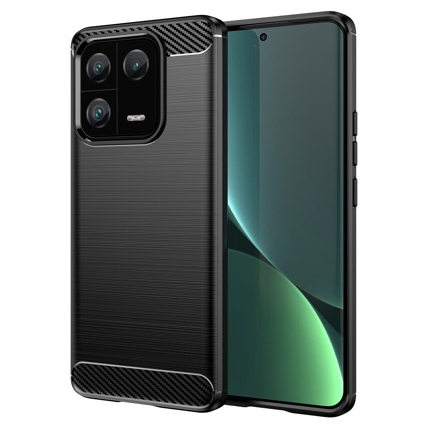 Schutzhülle für Xiaomi 13 Pro Silikon Case Carbon Look schwarz Slim Cover Bumper