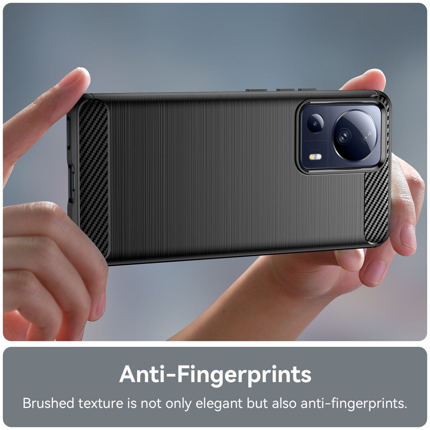 Schutzhülle für Xiaomi 13 Lite 5G Silikon Case Carbon Look schwarz Cover Bumper