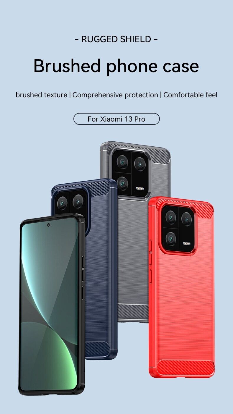 Schutzhülle für Xiaomi 13 Pro Silikon Case Carbon Look schwarz Slim Cover Bumper