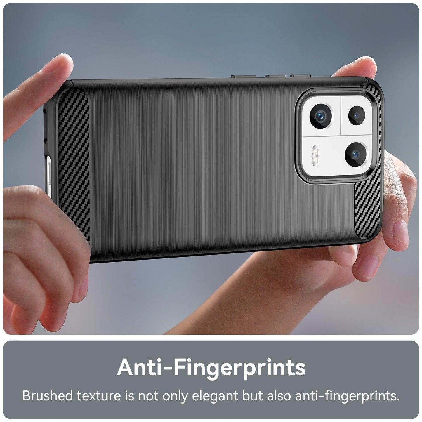 Schutzhülle für Xiaomi 13 Silikon Case Carbon Look schwarz Slim Cover Bumper