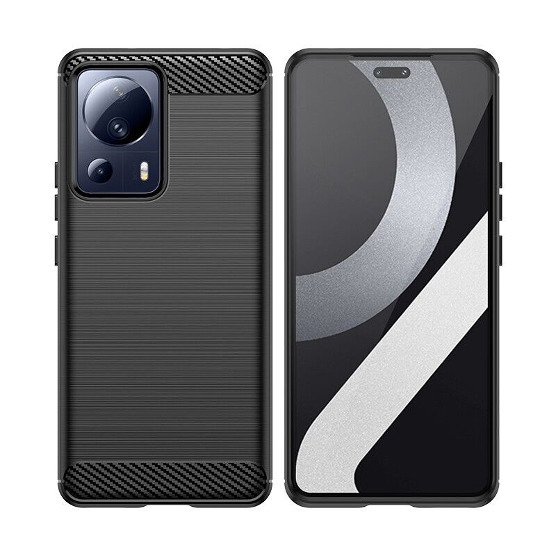 Schutzhülle für Xiaomi 13 Lite 5G Silikon Case Carbon Look schwarz Cover Bumper