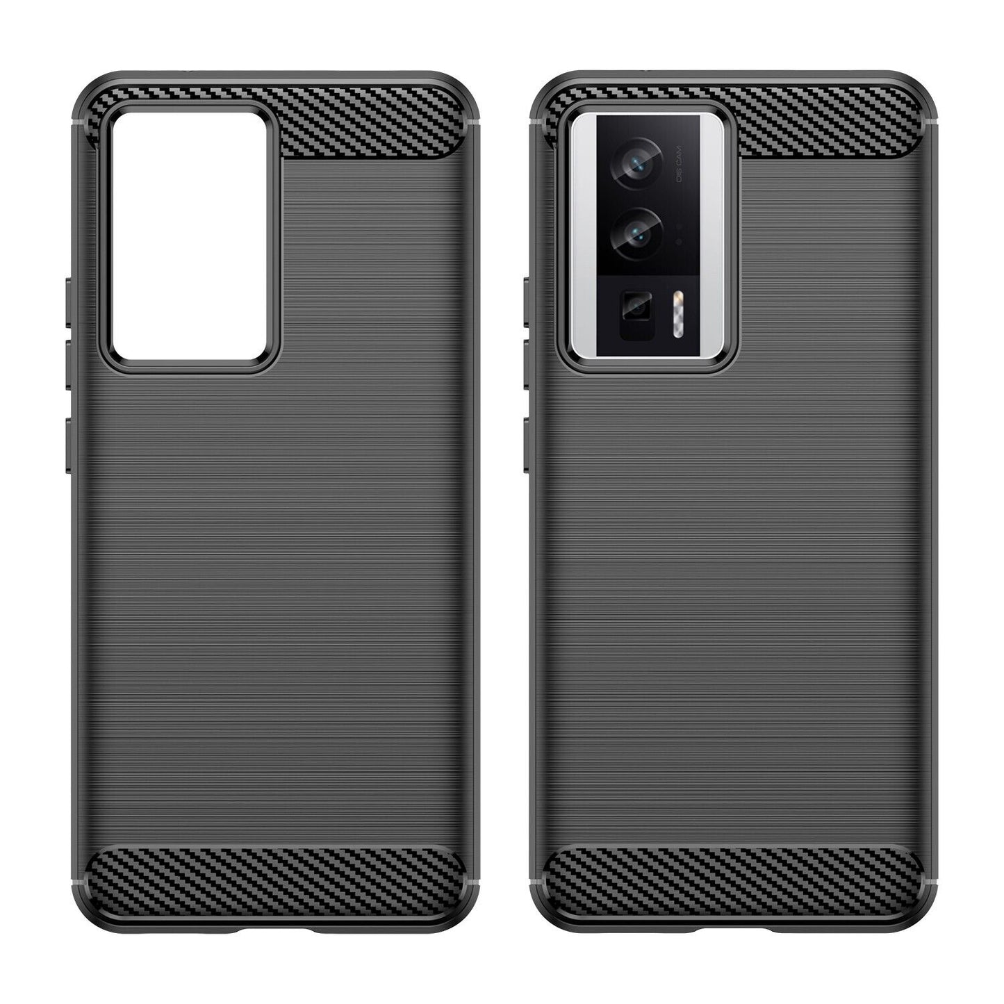 Schutzhülle für Xiaomi POCO F5 Pro 5G Case Carbon Look schwarz Bumper Cover