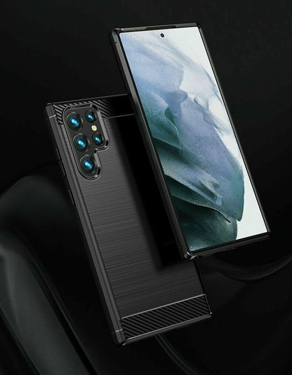 Schutzhülle für Samsung Galaxy S22, S22 Ultra, S22+ Plus Case Carbon Look Cover