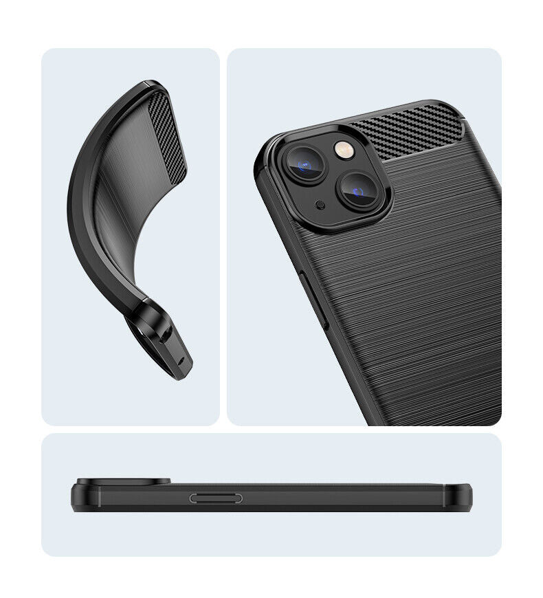 Schutzhülle für Apple iPhone 14 / Plus / Pro / Pro MAX Case Carbon Look Cover