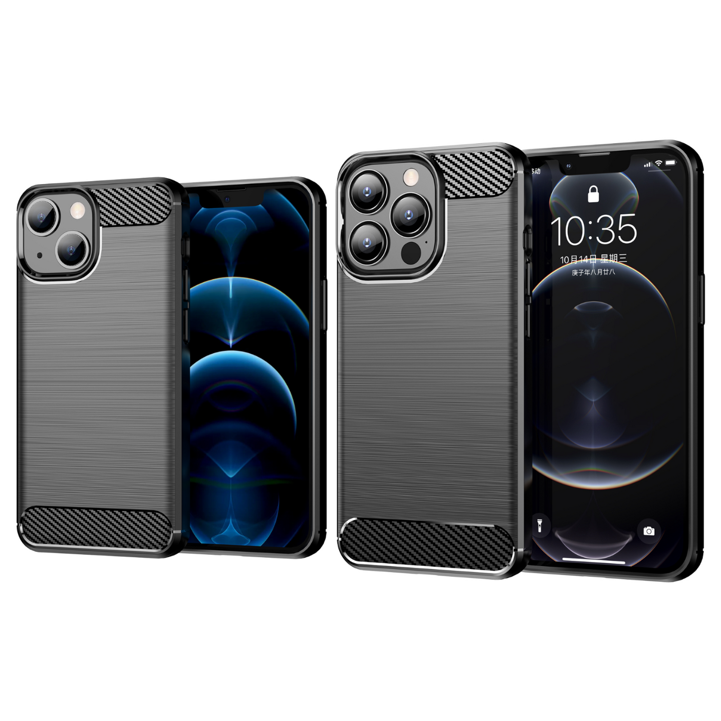 Schutzhülle für Apple iPhone 13 / mini / Pro / Pro Max Case Carbon Look Cover