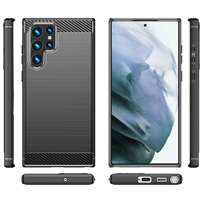 Schutzhülle für Samsung Galaxy S22, S22 Ultra, S22+ Plus Case Carbon Look Cover