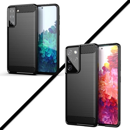 Schutzhülle für Samsung Galaxy S21 + S21 Ultra Case Carbon Look schwarz Cover
