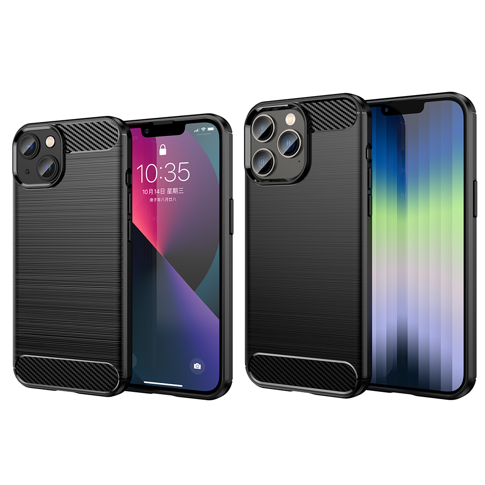 Schutzhülle für Apple iPhone 14 / Plus / Pro / Pro MAX Case Carbon Look Cover