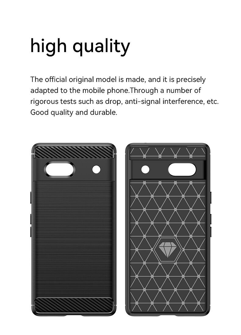 Google Pixel 7a Schutzhülle Silikon Case Carbon Look schwarz Slim Cover Bumper