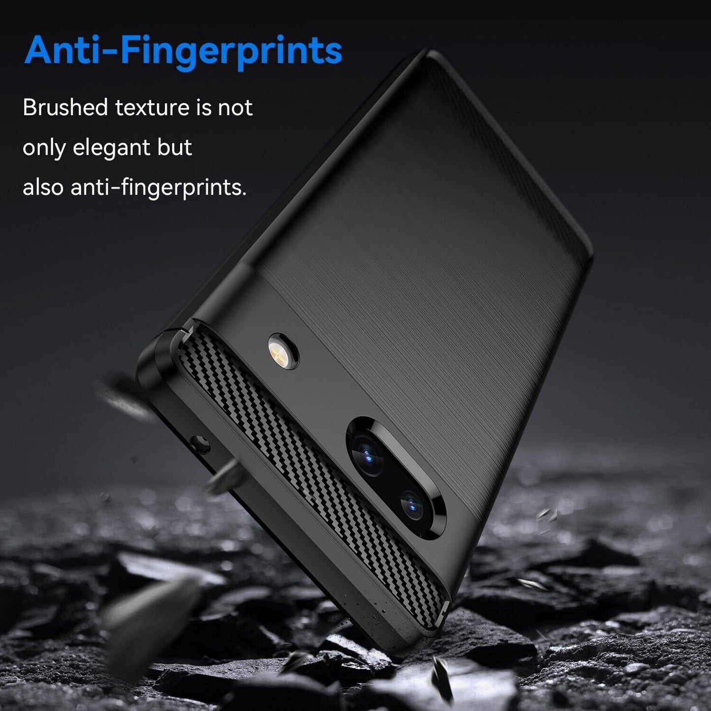 Google Pixel 7a Schutzhülle Silikon Case Carbon Look schwarz Slim Cover Bumper