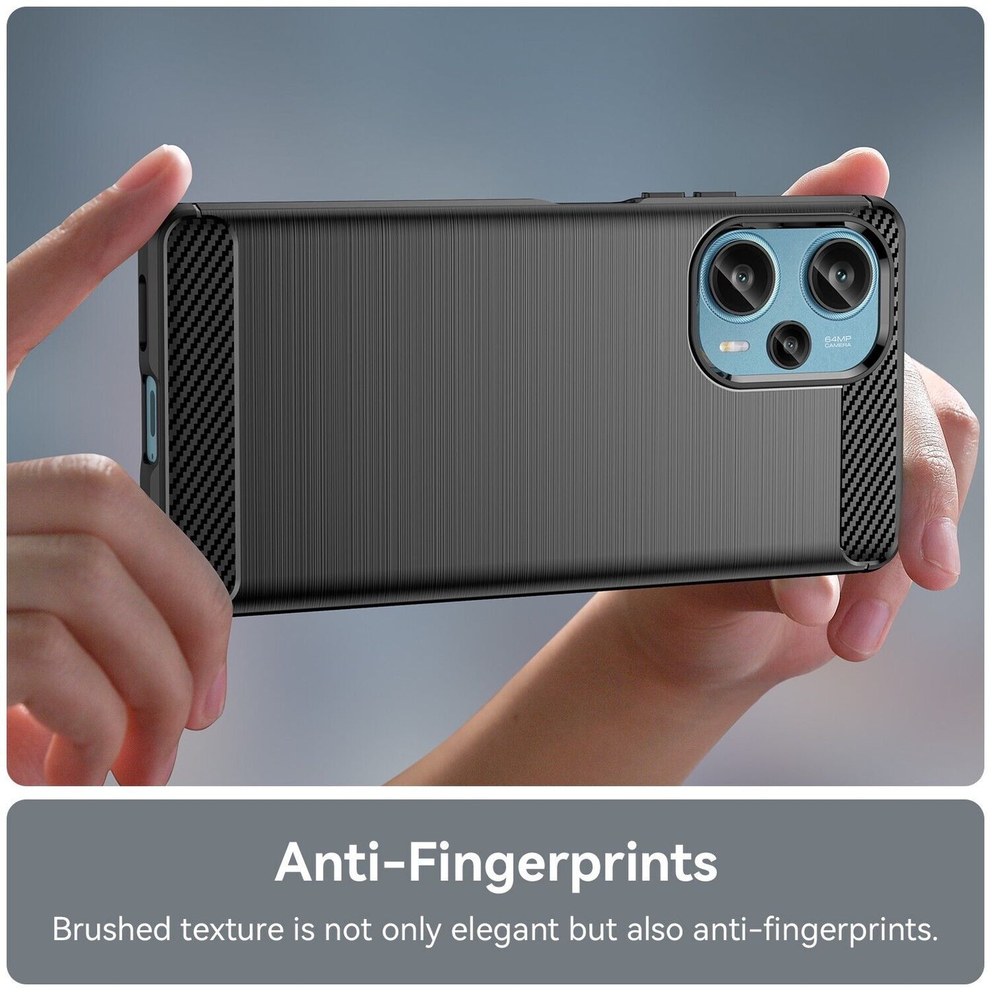 Schutzhülle für Xiaomi POCO F5 5G Case Carbon Look schwarz Bumper Cover