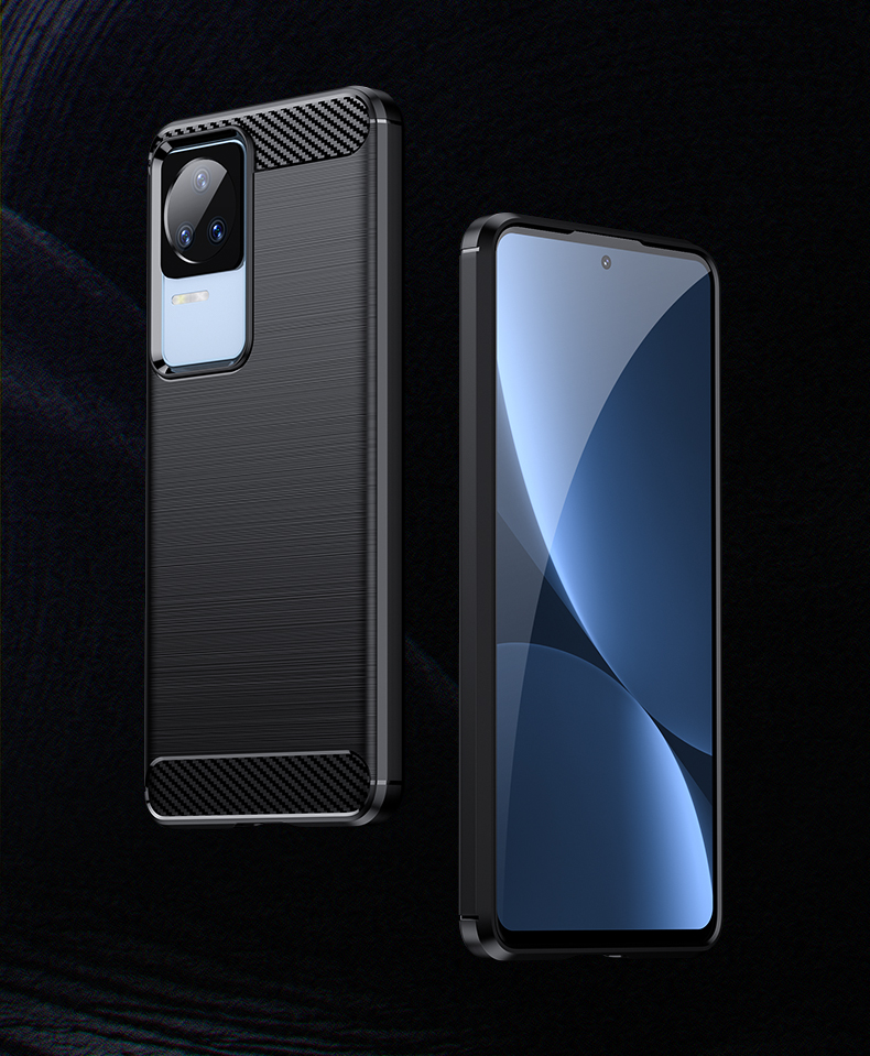 Schutzhülle für Xiaomi Poco F4 Case Carbon Look schwarz Bumper Cover