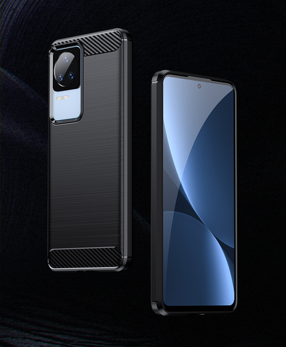 Schutzhülle für Xiaomi Poco F4 Case Carbon Look schwarz Bumper Cover