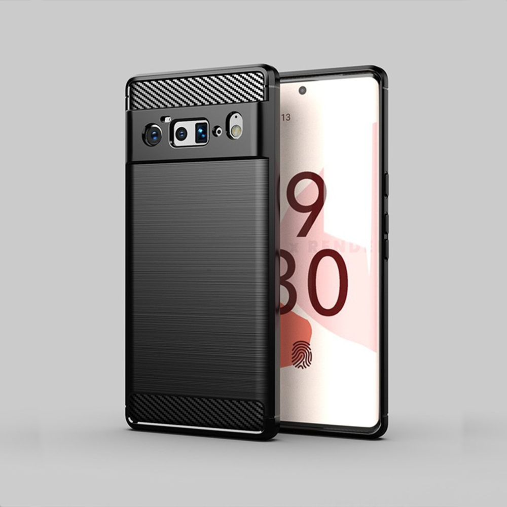 Schutzhülle für Google Pixel 6 Pro Case Carbon Look schwarz Bumper Cover