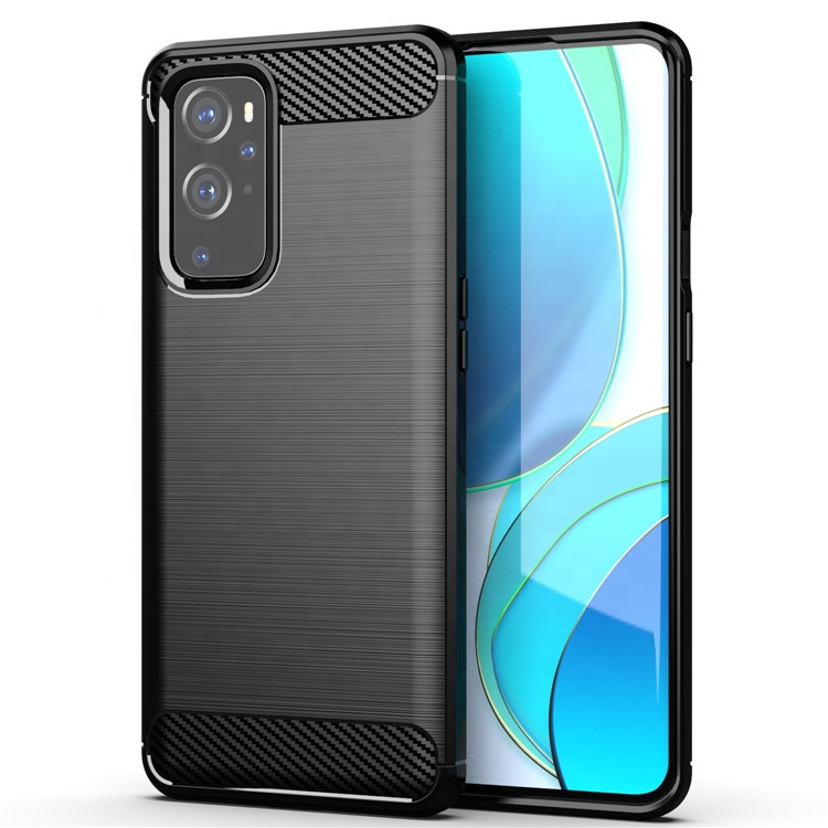 OnePlus 9 5G Schutzhülle Case Carbon Look schwarz Slim Bumper Cover Hülle