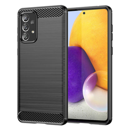 Schutzhülle für Samsung Galaxy A73 5G Case Carbon Look schwarz Bumper Cover