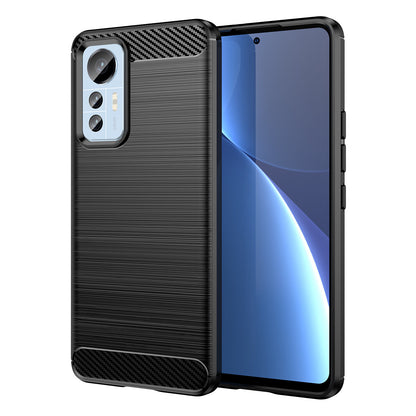 Schutzhülle für Xiaomi 12 Lite Silikon Case Carbon Look schwarz Cover Bumper