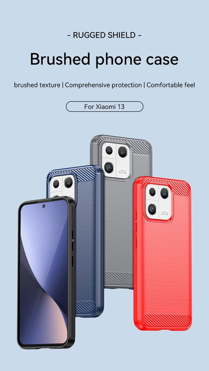 Schutzhülle für Xiaomi 13 Silikon Case Carbon Look schwarz Slim Cover Bumper