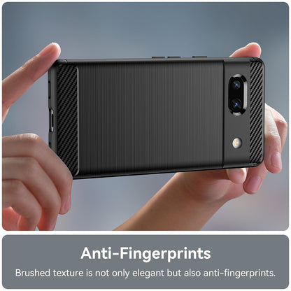 Google Pixel 7a Schutzhülle Silikon Case Carbon Look schwarz Slim Cover Bumper