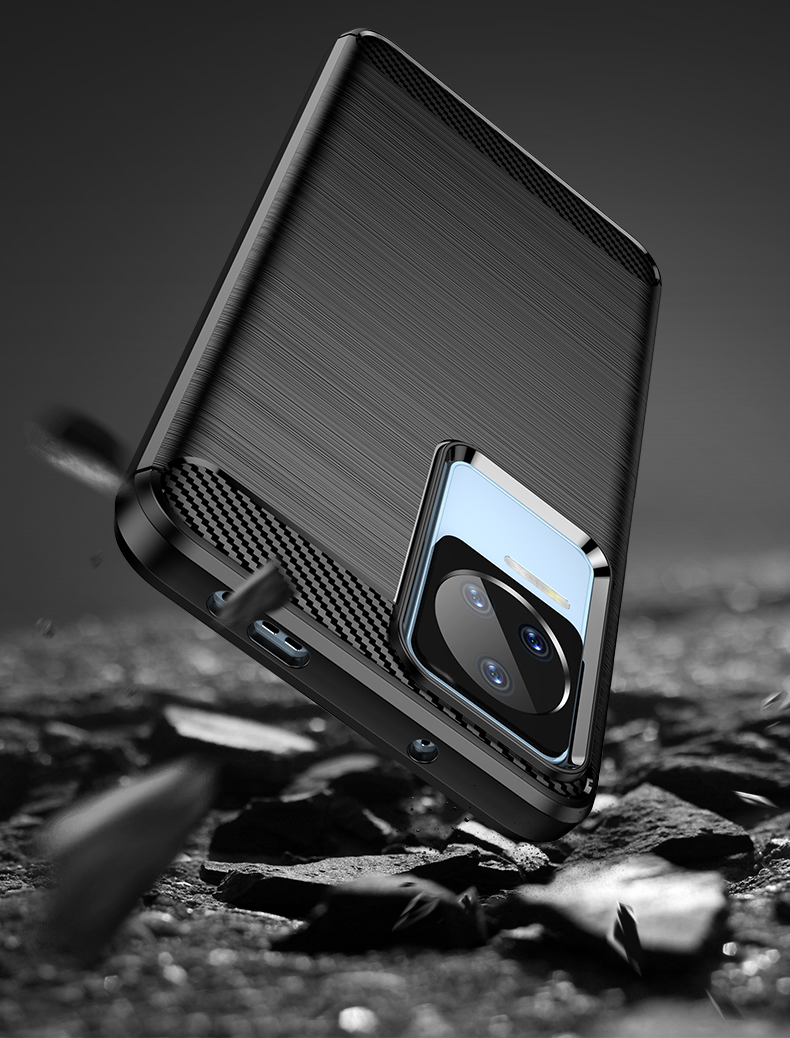 Schutzhülle für Xiaomi Poco F4 Case Carbon Look schwarz Bumper Cover