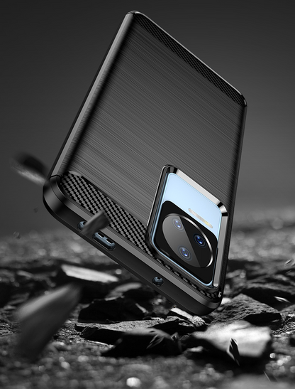 Schutzhülle für Xiaomi Poco F4 Case Carbon Look schwarz Bumper Cover