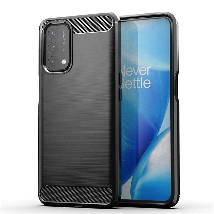 OnePlus Nord N200 5G Schutzhülle Silikon Case Carbon Look schwarz Slim Cover