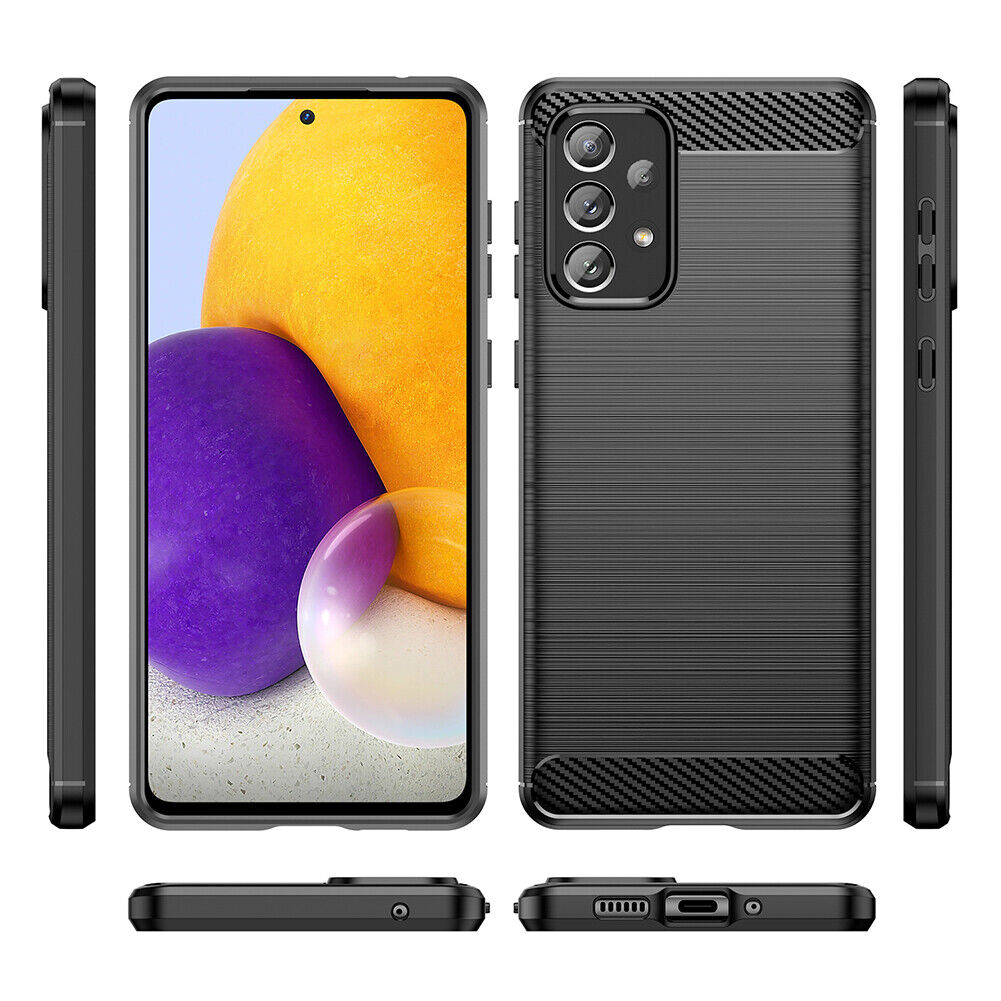 Schutzhülle für Samsung Galaxy A73 5G Case Carbon Look schwarz Bumper Cover