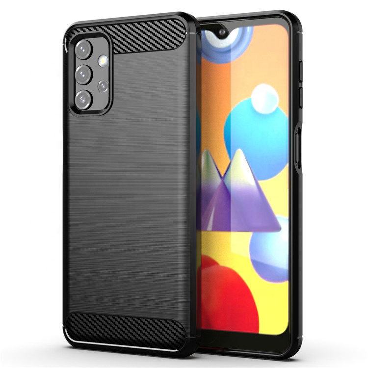 Schutzhülle für Samsung Galaxy A32 5G Case Carbon Look schwarz Bumper Cover