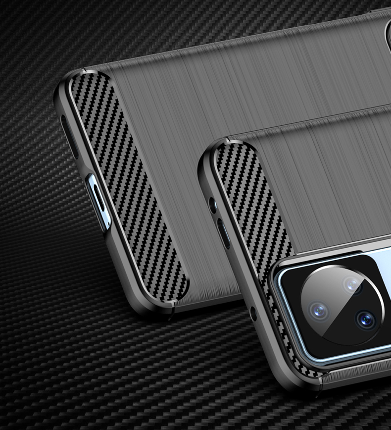Schutzhülle für Xiaomi Poco F4 Case Carbon Look schwarz Bumper Cover