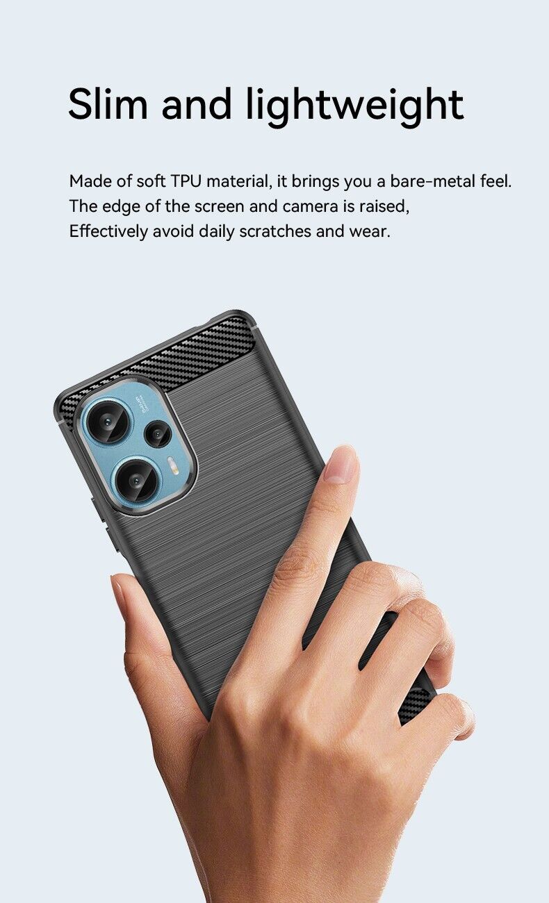 Schutzhülle für Xiaomi POCO F5 5G Case Carbon Look schwarz Bumper Cover
